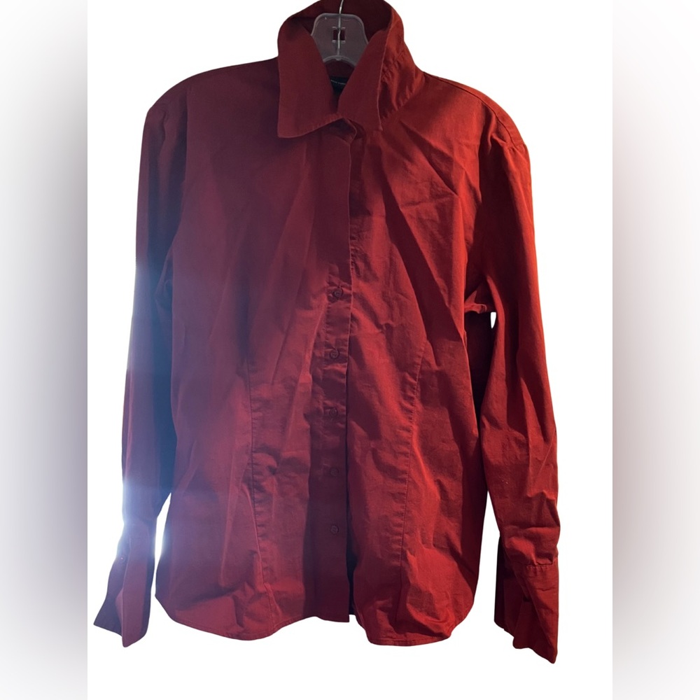 Women's Elegant Red Button Down Shirt